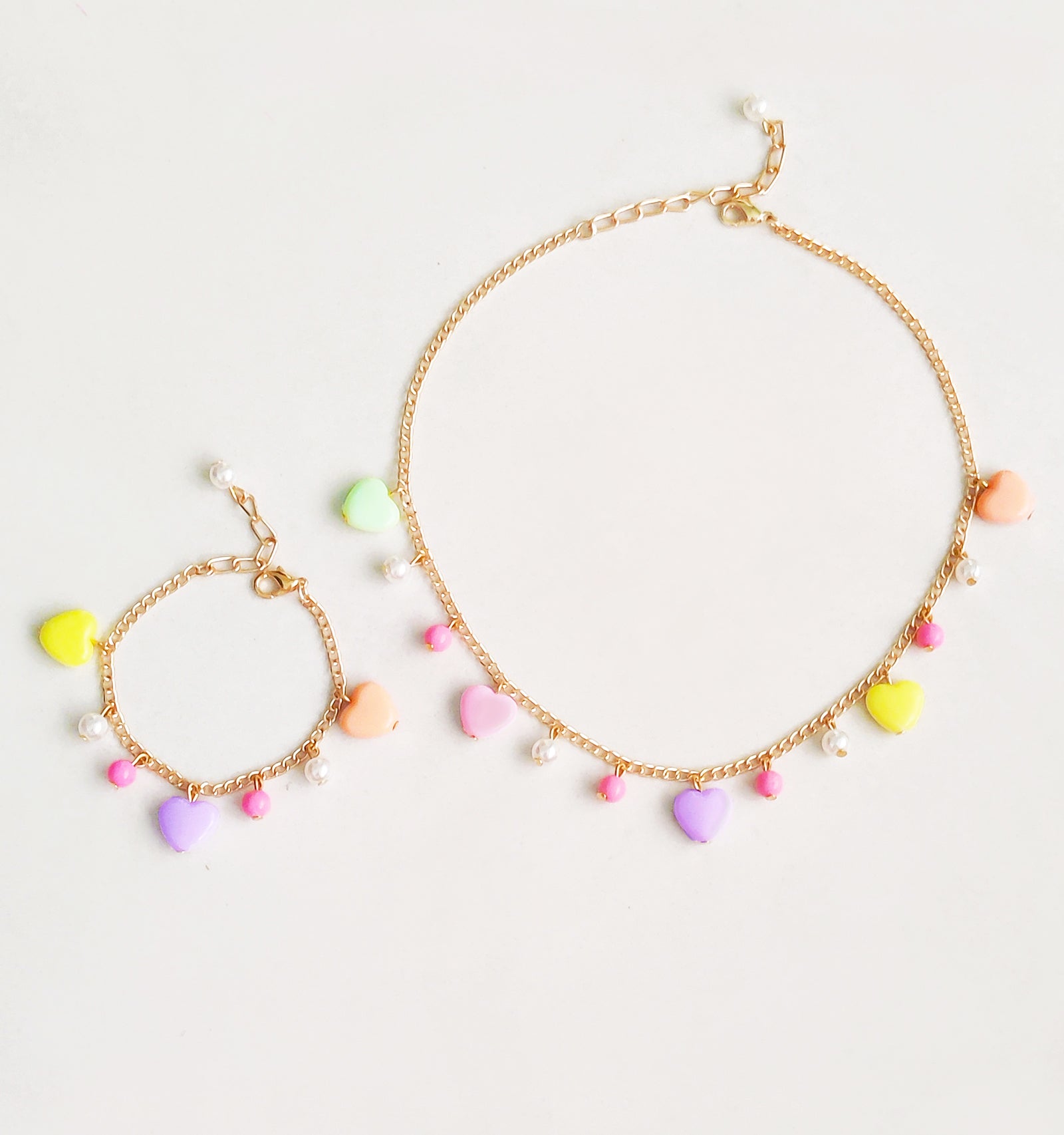 Hearts Delight Necklace, Bracelet Set