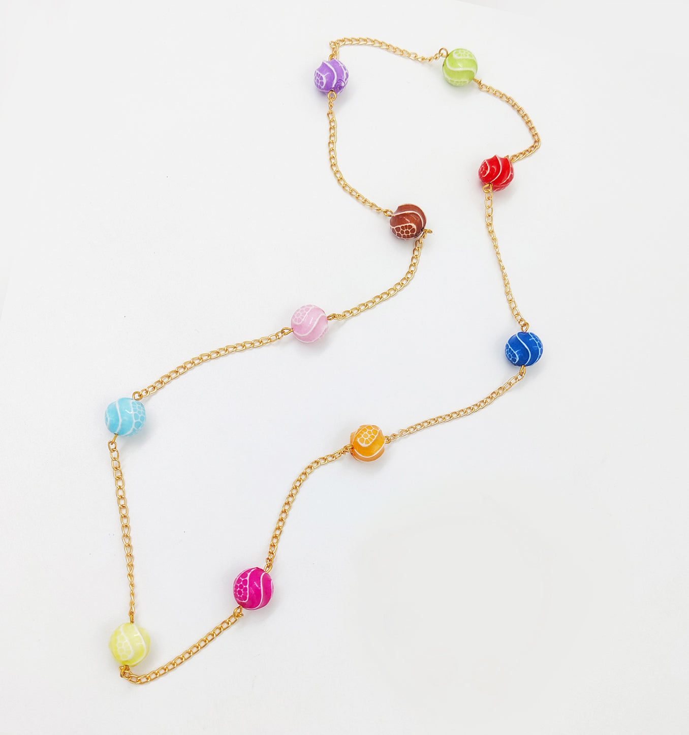 Multi Bead Long Chain Necklace & Bracelet Set