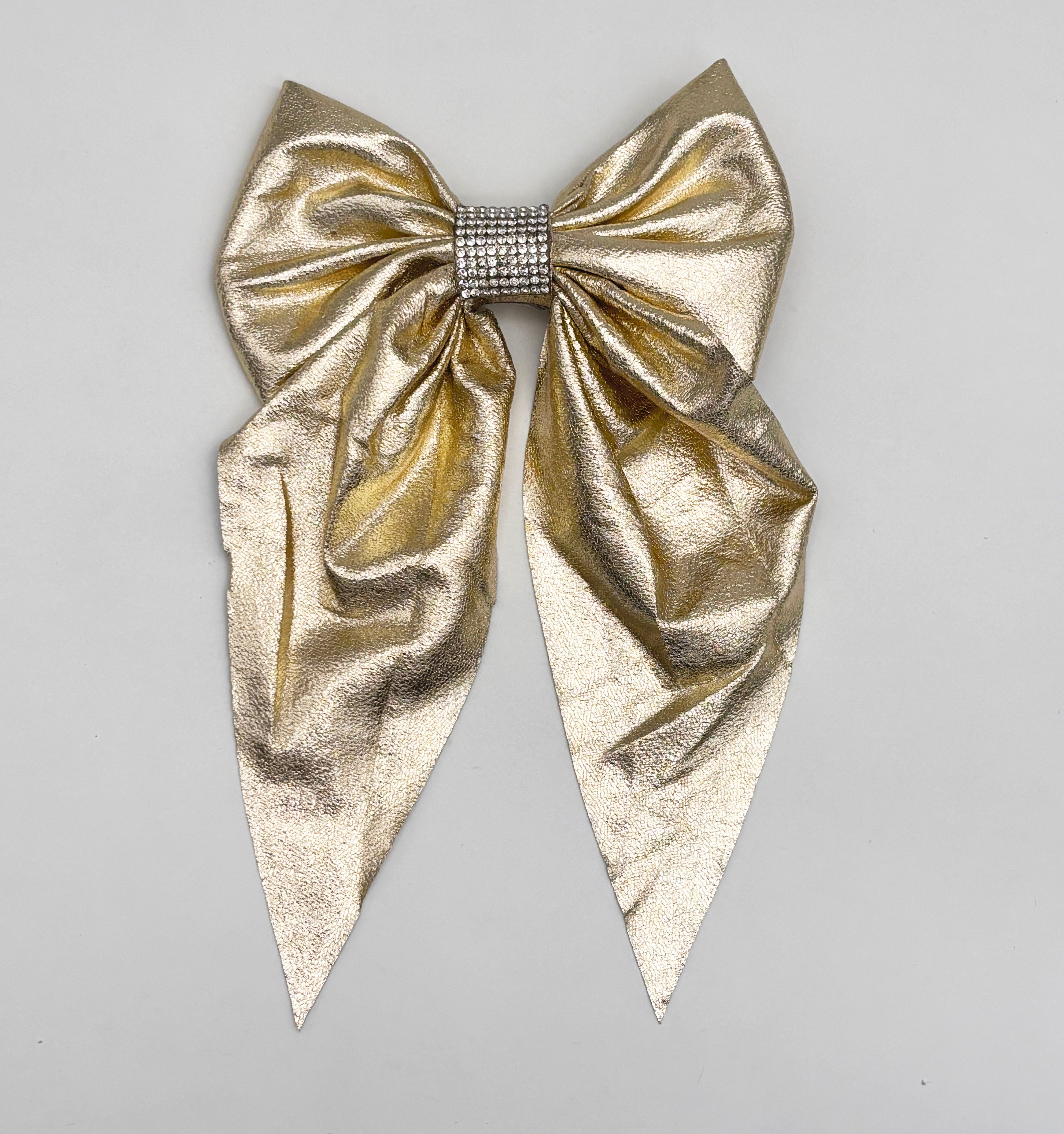Metallic Bow Clip- Golden