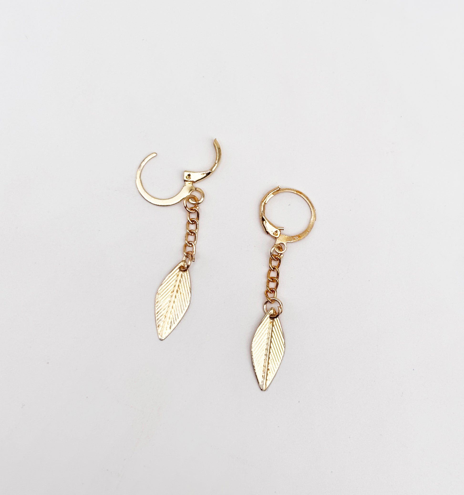 Leaf Charm Dangling Earrings
