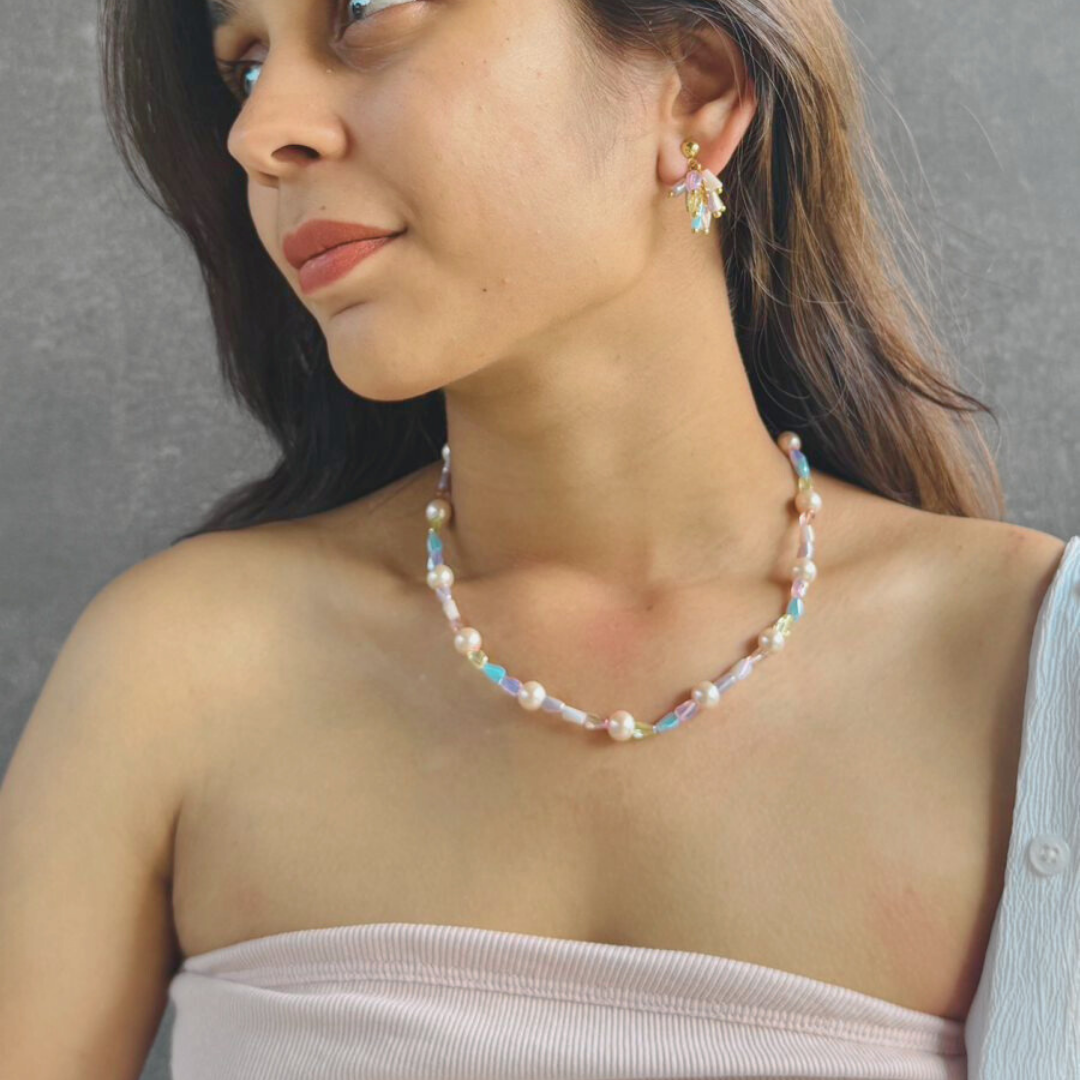 Pastel Aurora Crystals Necklace