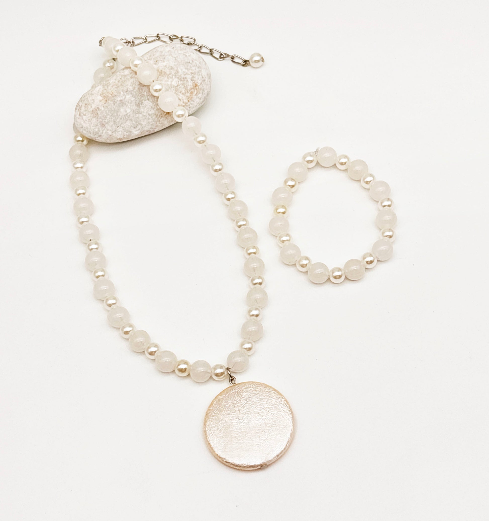Kids Moon Beaded Necklace & Bracelet Set