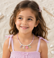 Kids Seed Beaded Personalised Name Charms Pastel Necklace- Multicoloured