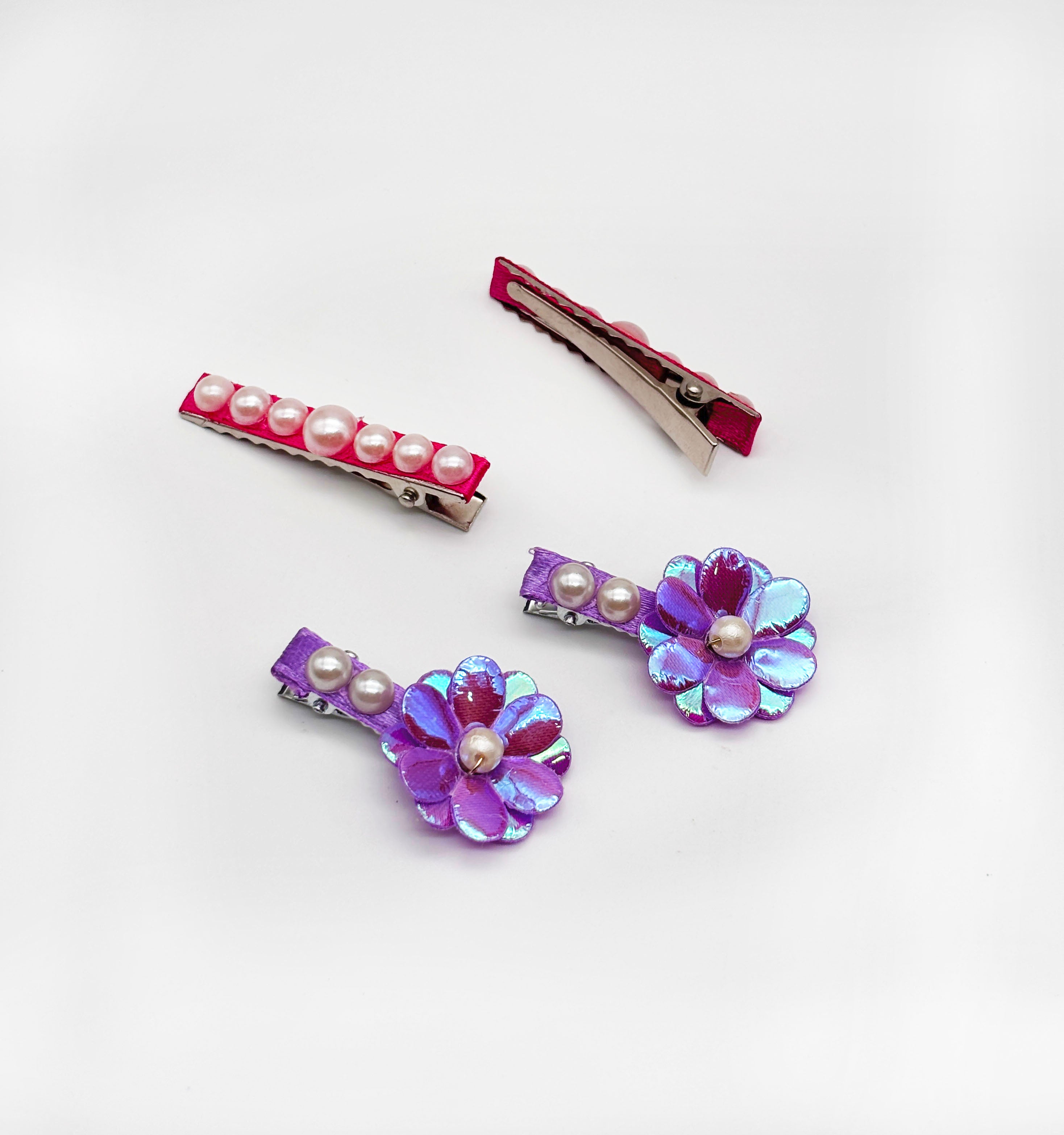 Image of Candy Shop Gift Set Of Necklace, Bracelet, 1 Pair Dangling Bead Clips & Pearl Embellished Pair of 2 Clips