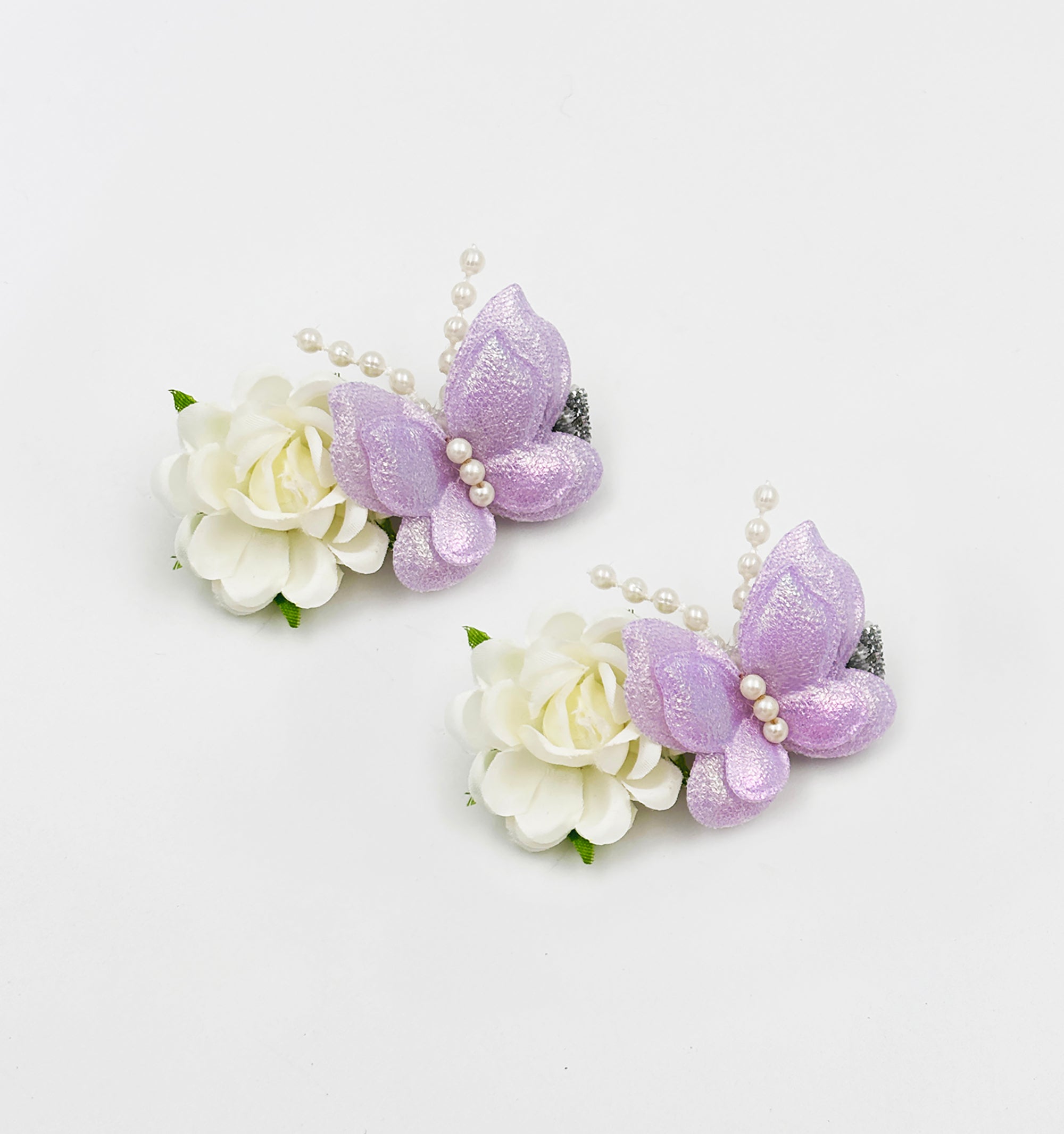 Gift Set Of 4 Pairs of Floral Clips & a Pair Of Charms Bracelets