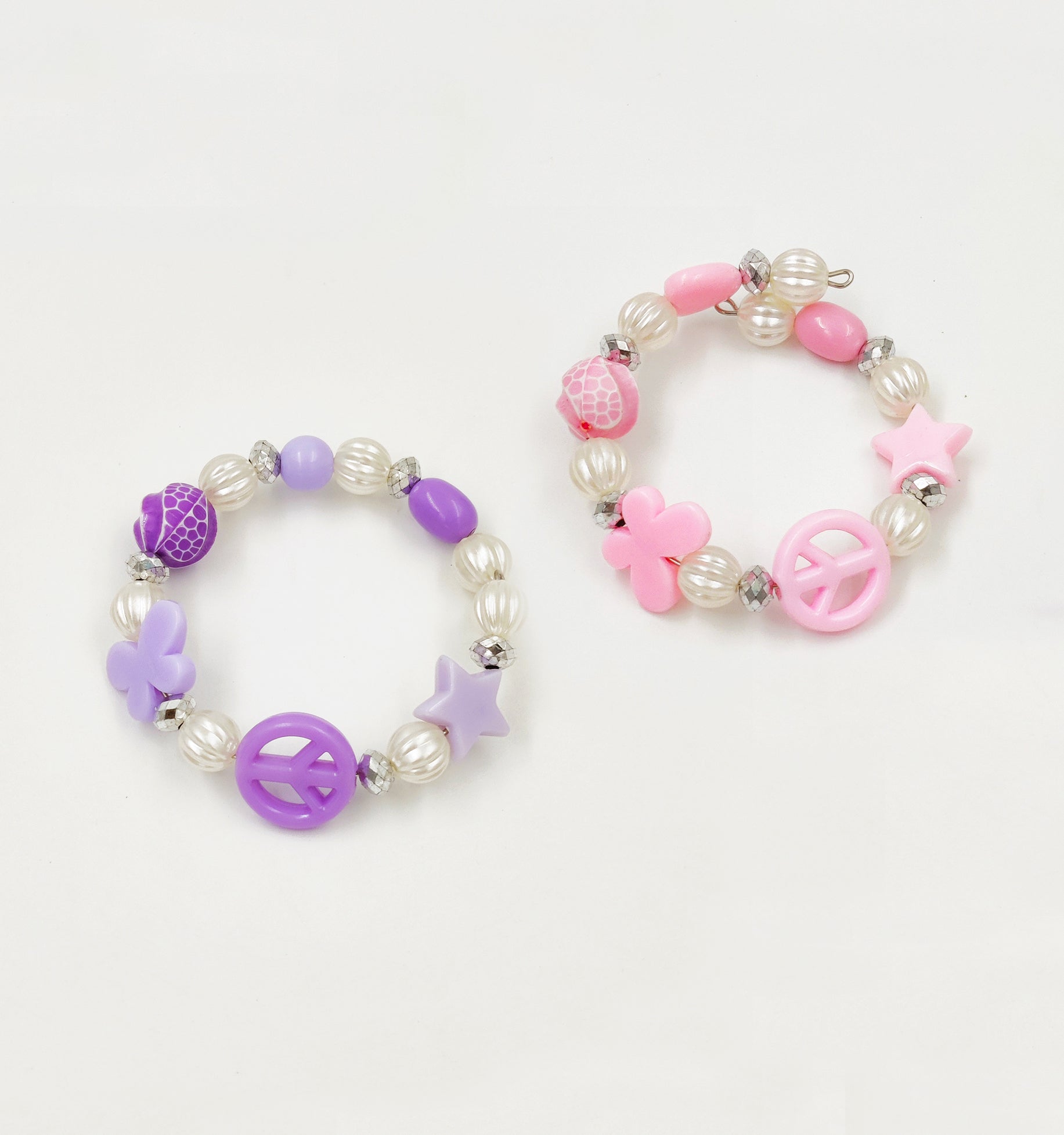 Image of Gift Set Of 4 Pairs of Floral Clips & a Pair Of Charms Bracelets