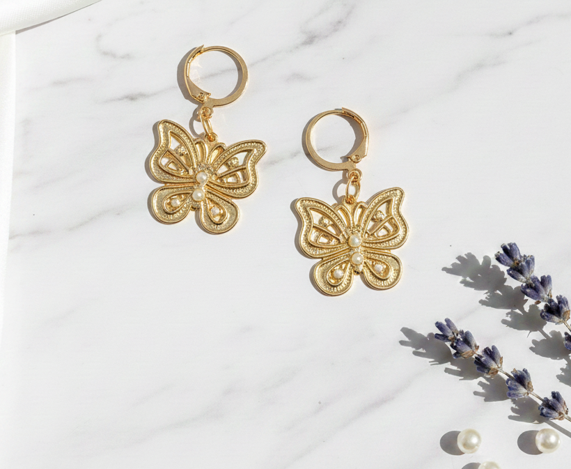 Image of Butterfly Charm Earrings