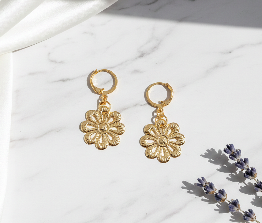 Flower Charm Earrings