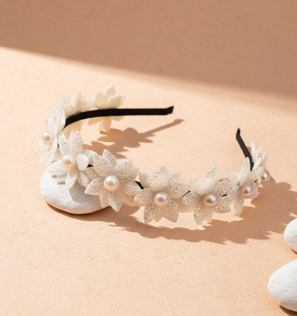 Kids Shimmer Floral Tiara Hairband