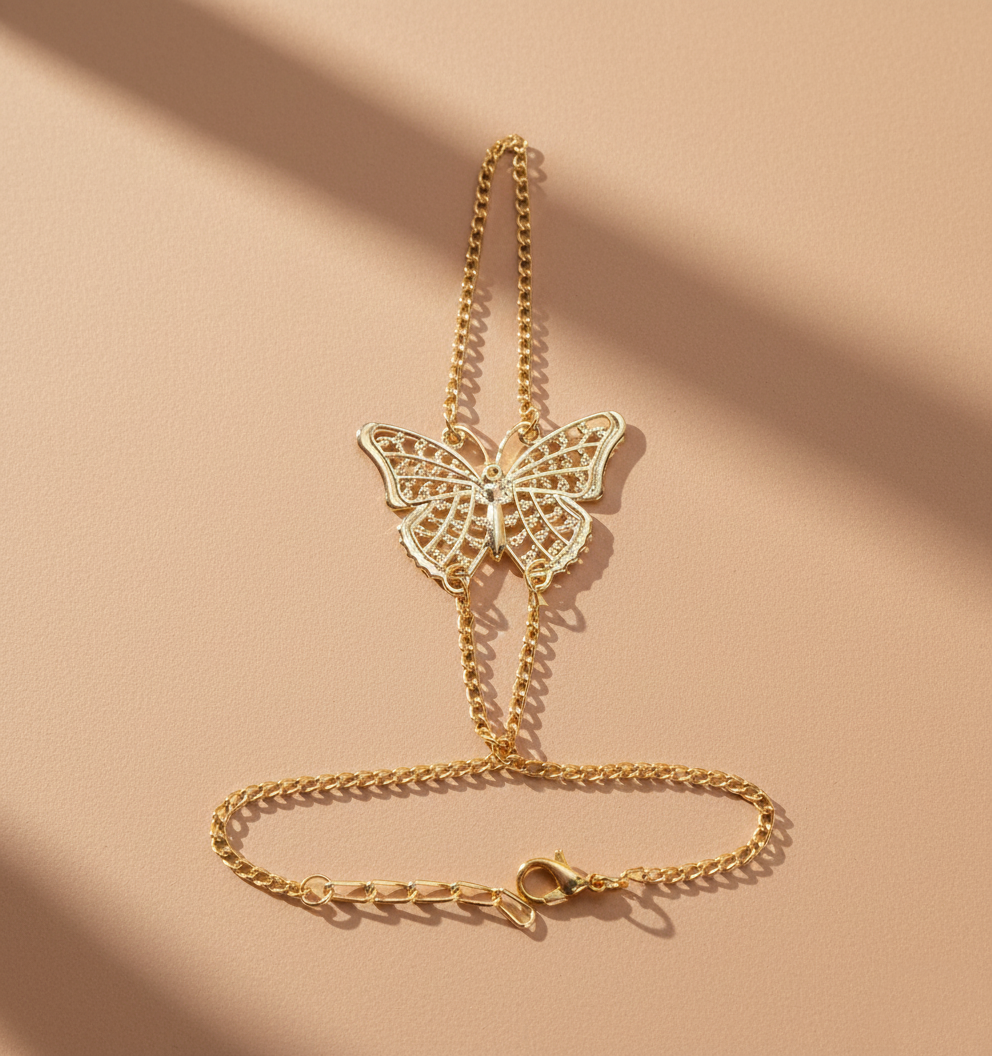 Kids Butterfly Haath Phool Bracelet