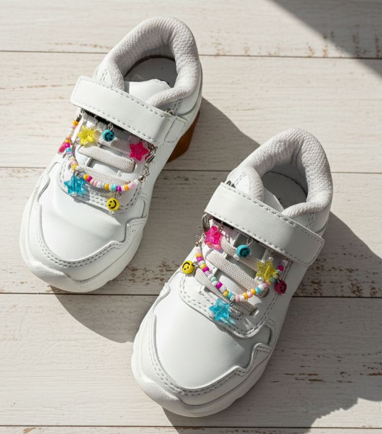 Kids Beaded Chain & Shoe Charms Set (with Velcro)