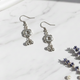 Kids Flower Drop Earrings- Oxidised Silver