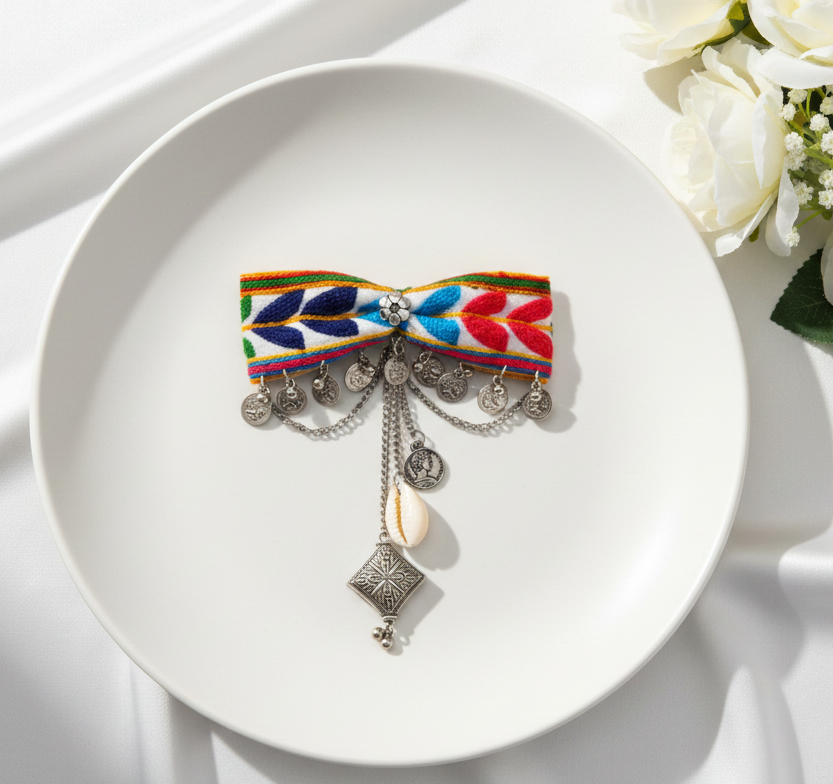 Kids Banjaran Jewelled Hair Bow- Multicolour