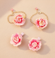 Kids Daisy Baby Floral Alligator Clips & 2 Bracelets Set - Pink