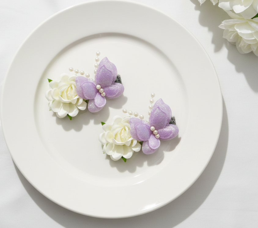 Kids Butterfly Clips - Lilac