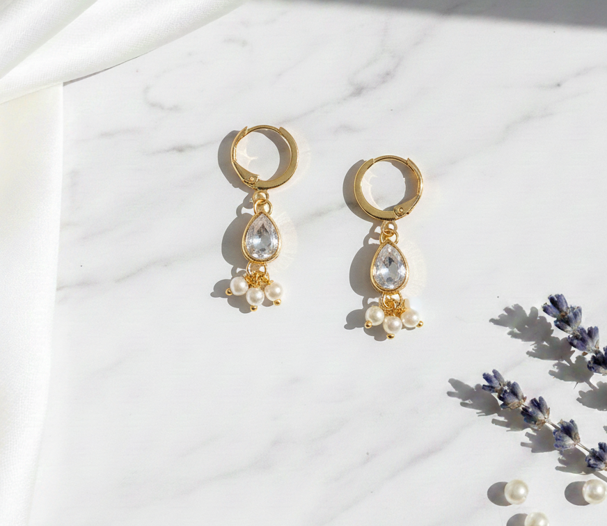 Dainty Kundan Earrings - Golden