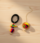 Kids Pom Pom & Parrot Detailed Maang Teeka & Rubber Band Set