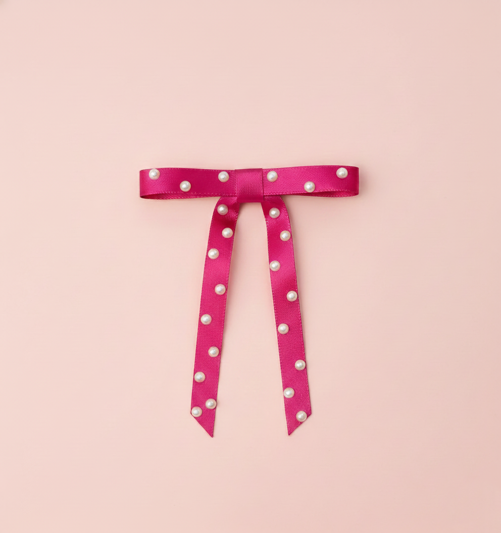 Kids Bow Clip - Dark Pink