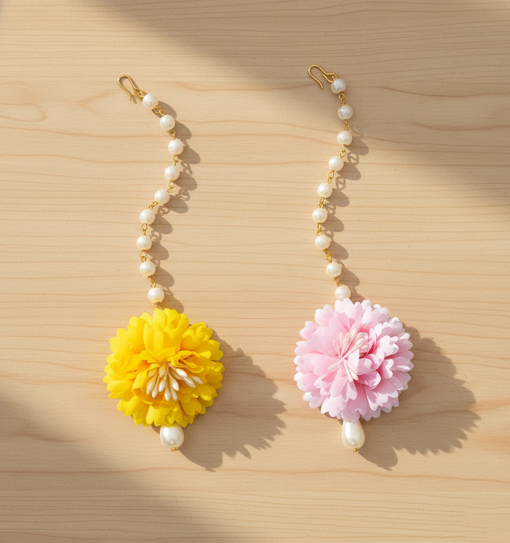 Kids Set of 2 Carnation Maang Teeka