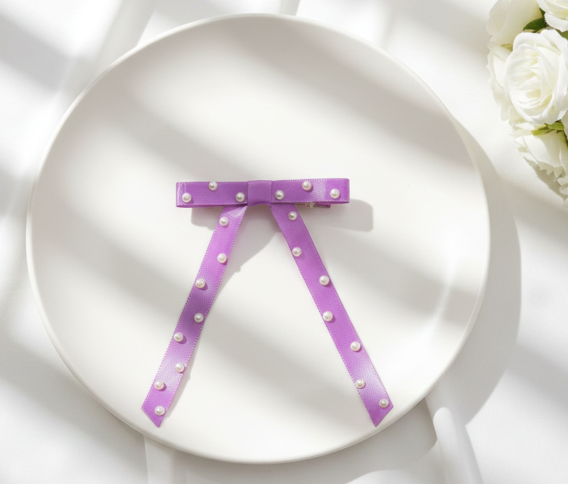 Kids Bow Clip - Mauve