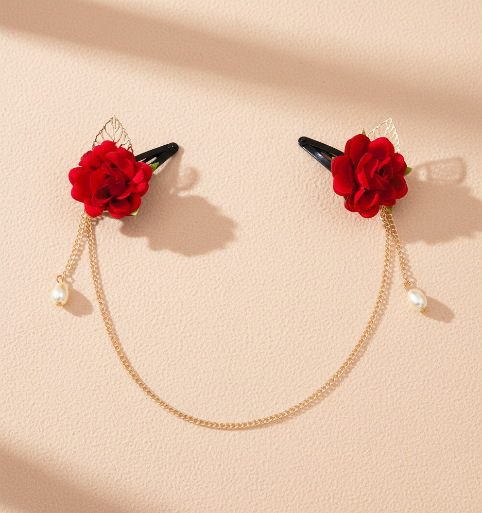 Kids Floral Crown Chain Clips
