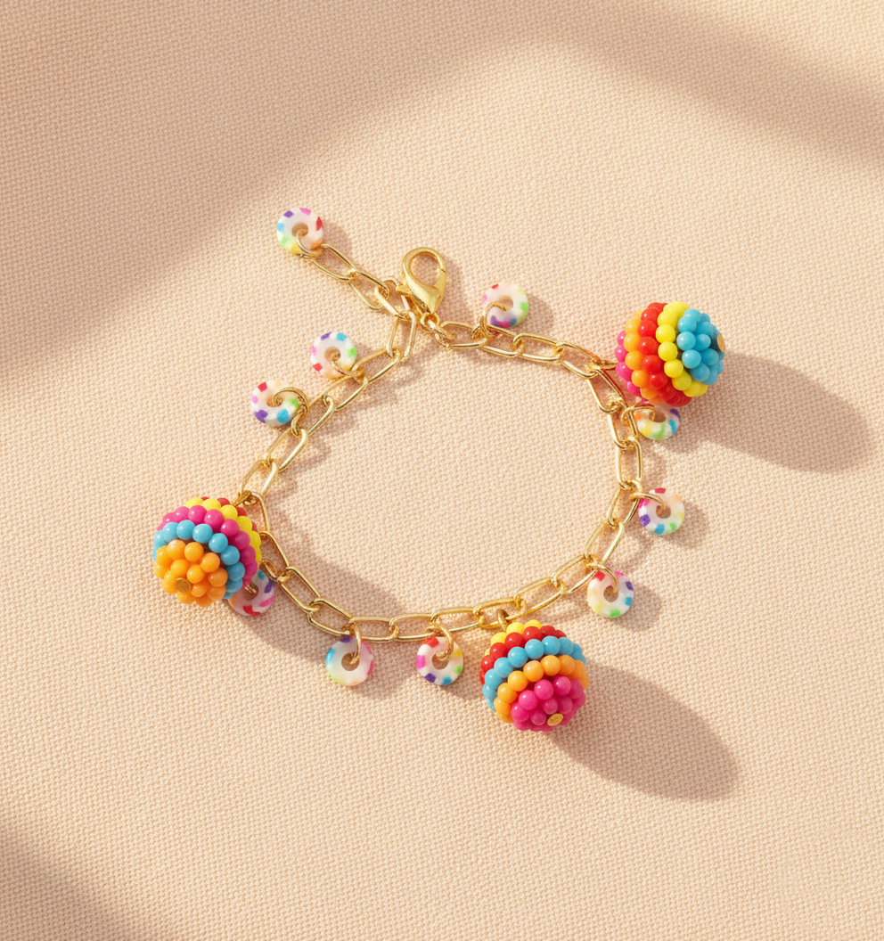 Multi Beaded Charms Bracelet
