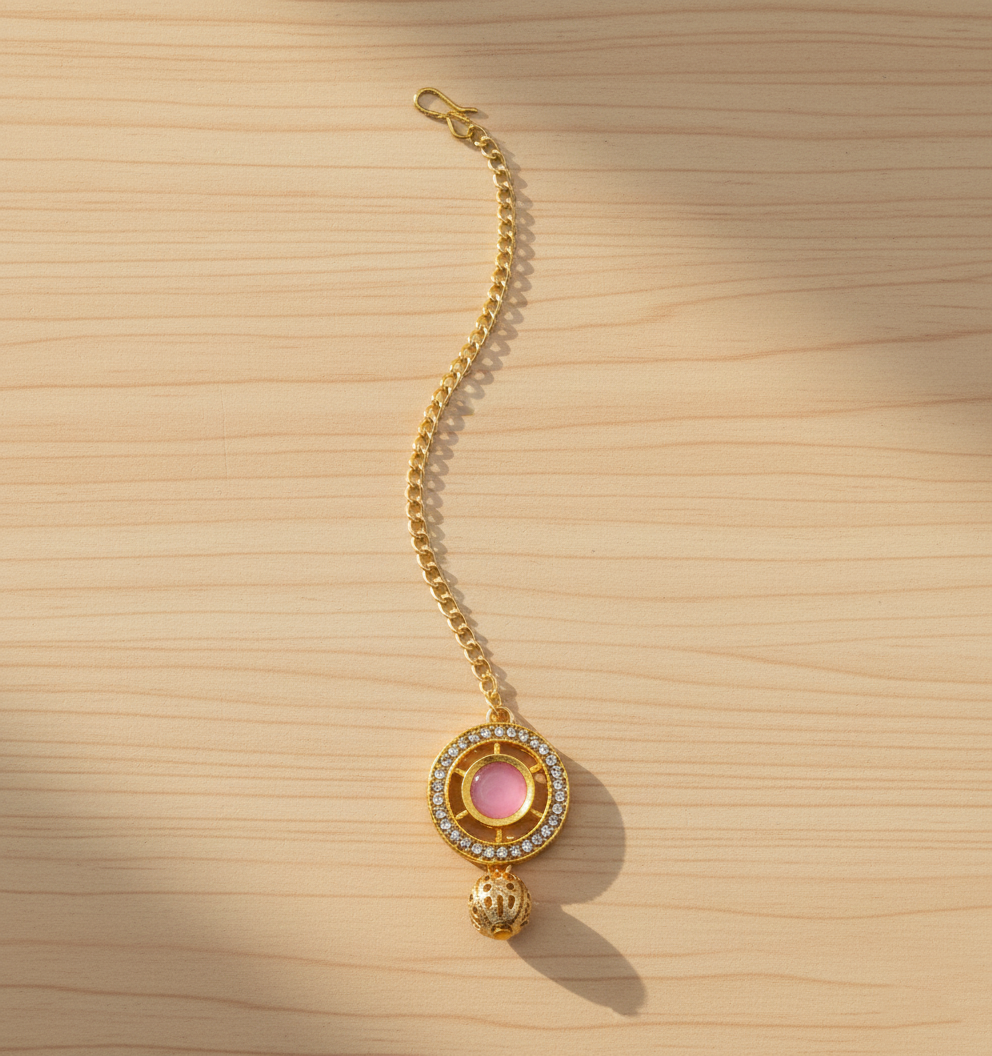 Kids Kundan & Crystals Dainty Maang Teeka