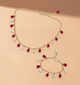 Kids Dangling Pearls & Crystals Necklace & Bracelet Set