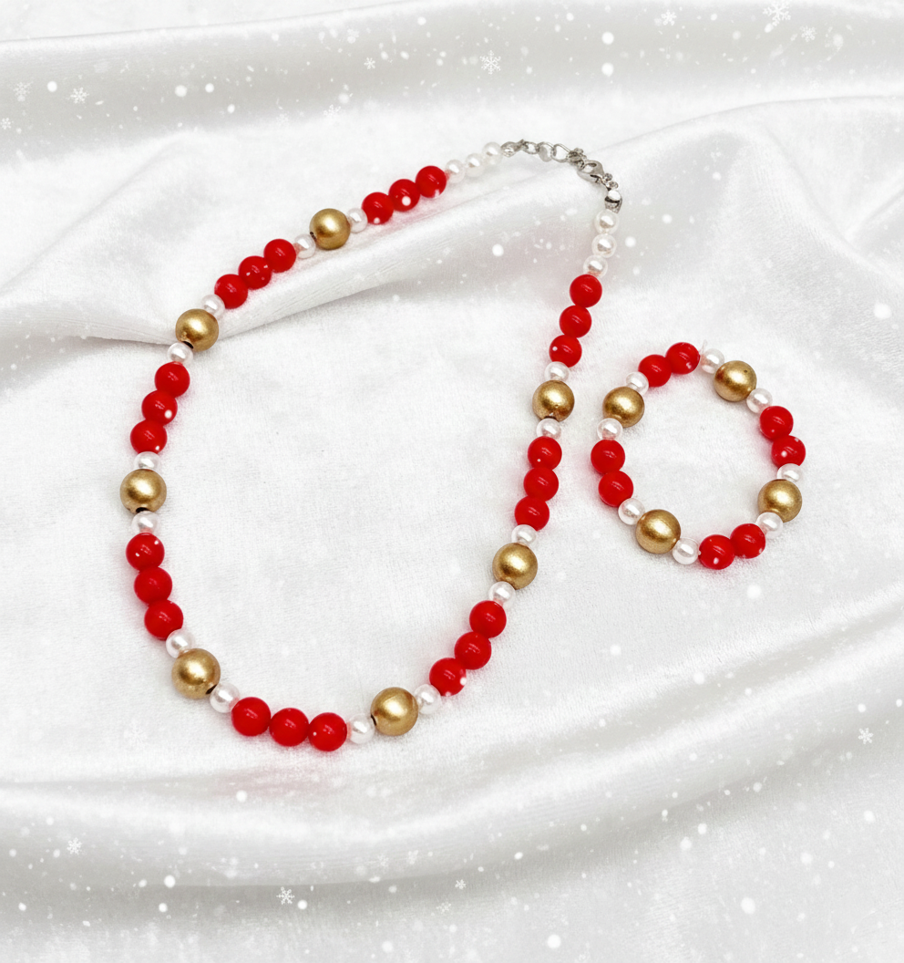 Kids Scarlet Beaded Necklace & Braclet Set