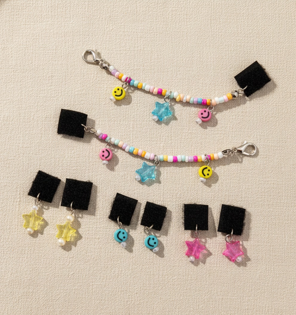 Kids Beaded Chain & Shoe Charms Set (with Velcro)