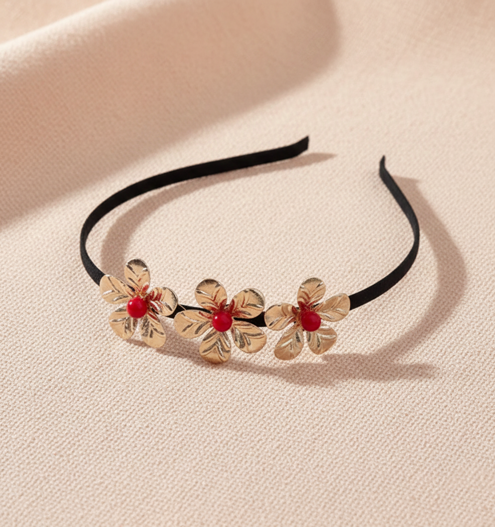 Kids Flower Garden Hairband - Red