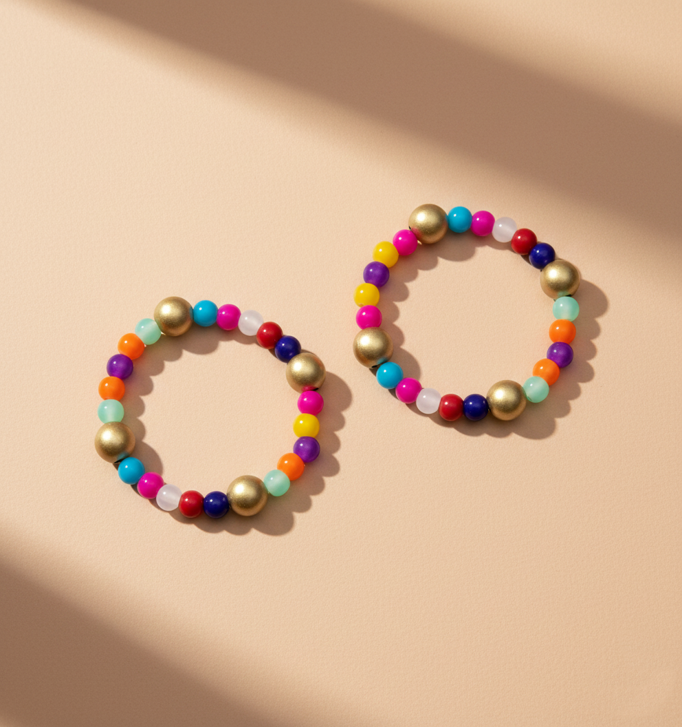 Kids Beaded Stretchable Bracelet Set of 2