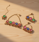 Kids Gota Mirror & Ghungroo Detailed Choker, Maang Teeka & 2 Bracelets Set
