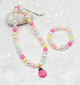 Kids Lady bug Charm Beaded Necklace & Bracelet Set