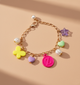 Kids Butterfly & Hearts Charmed Personalised Bracelet- Multicoloured