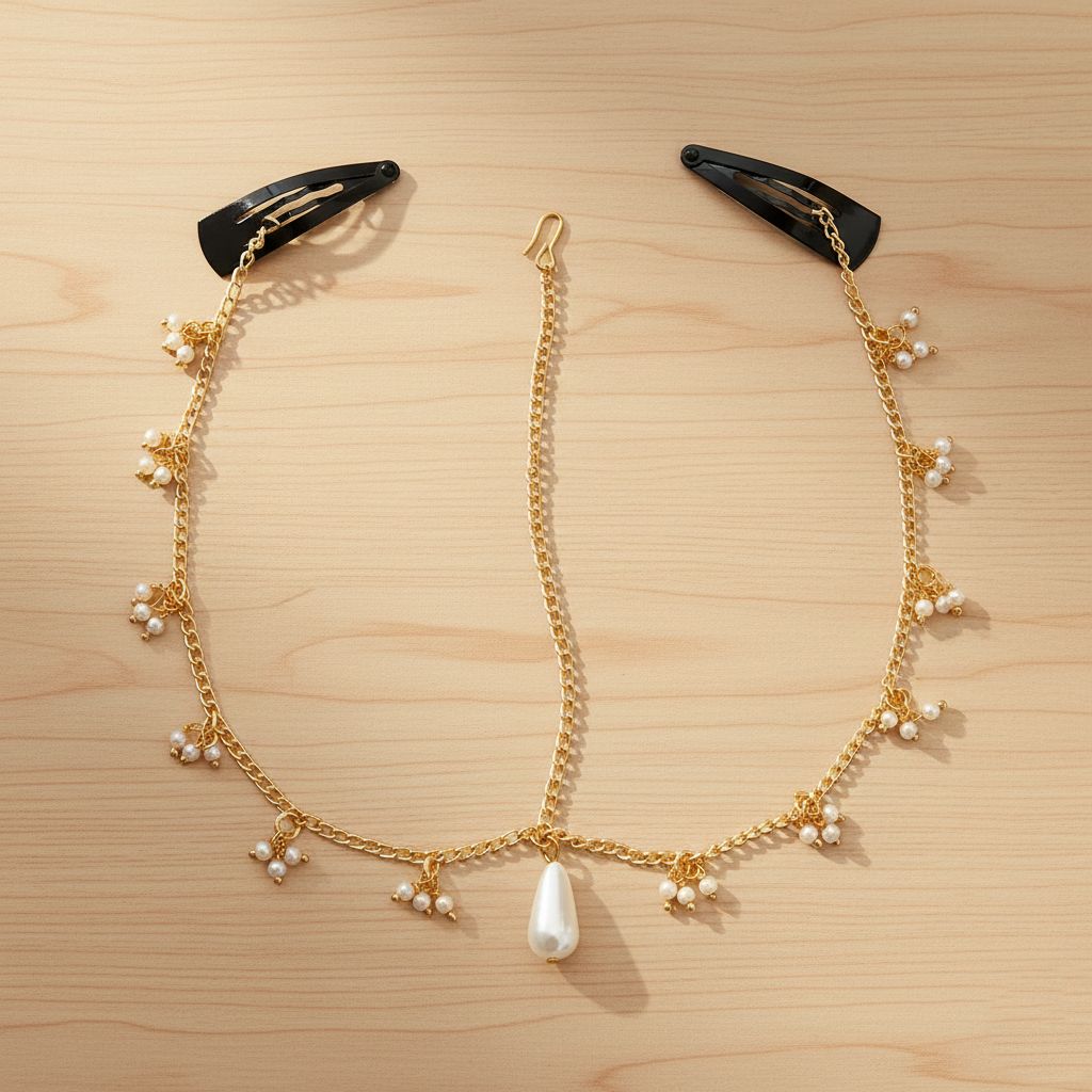 Kids Dangling Pearls Head Chain