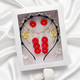 Gift Set Of Floral Tiara Hairband, 3 Pairs of Hair Clips, 1 Pearl Necklace & a pair Of Floral Clip On Earrings