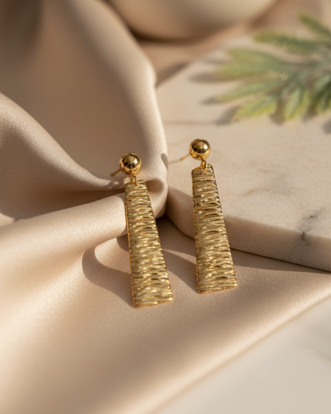 Golden Whisper Statement Earrings