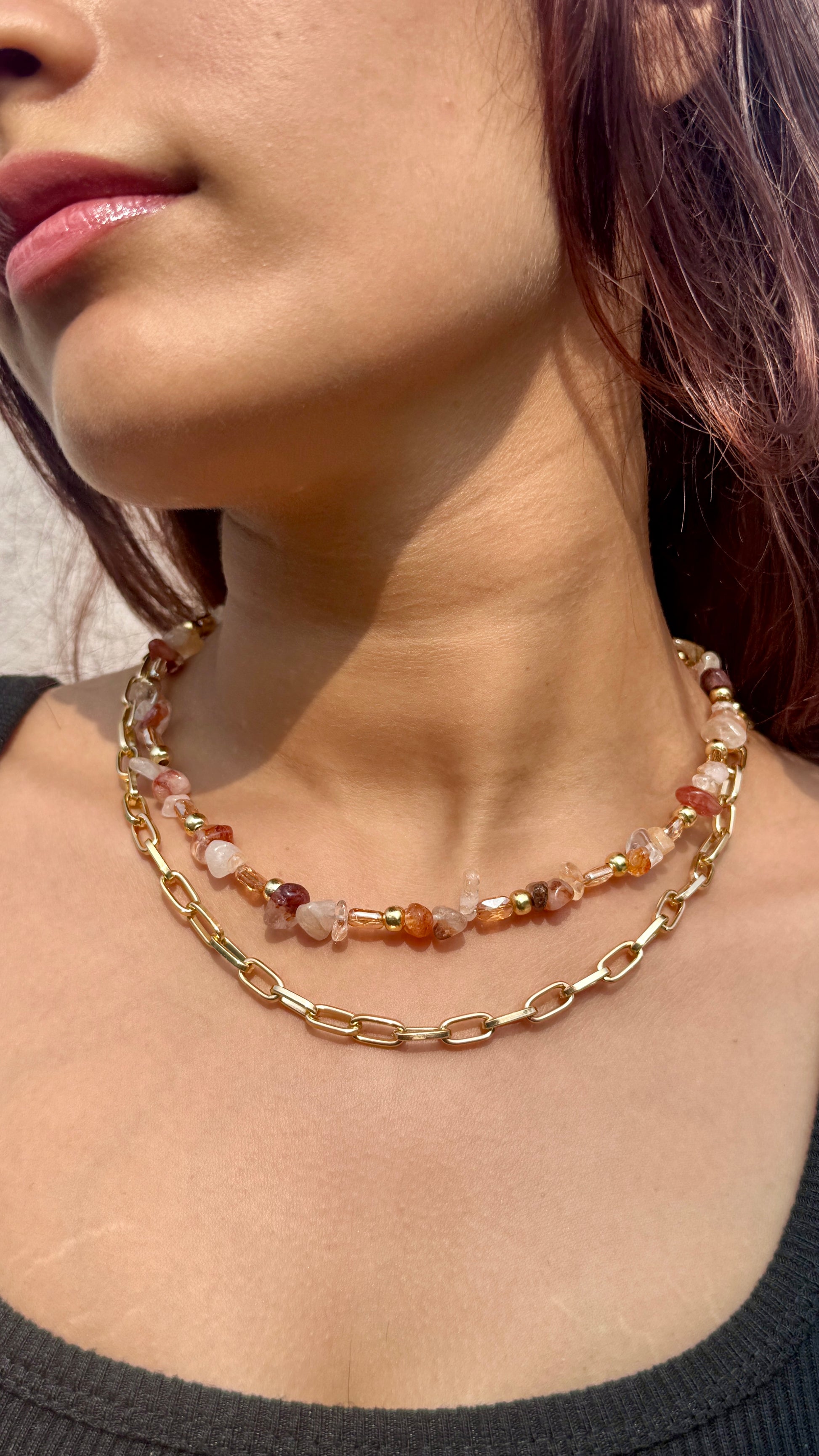 Crystal Sand Dunes Layered Necklace