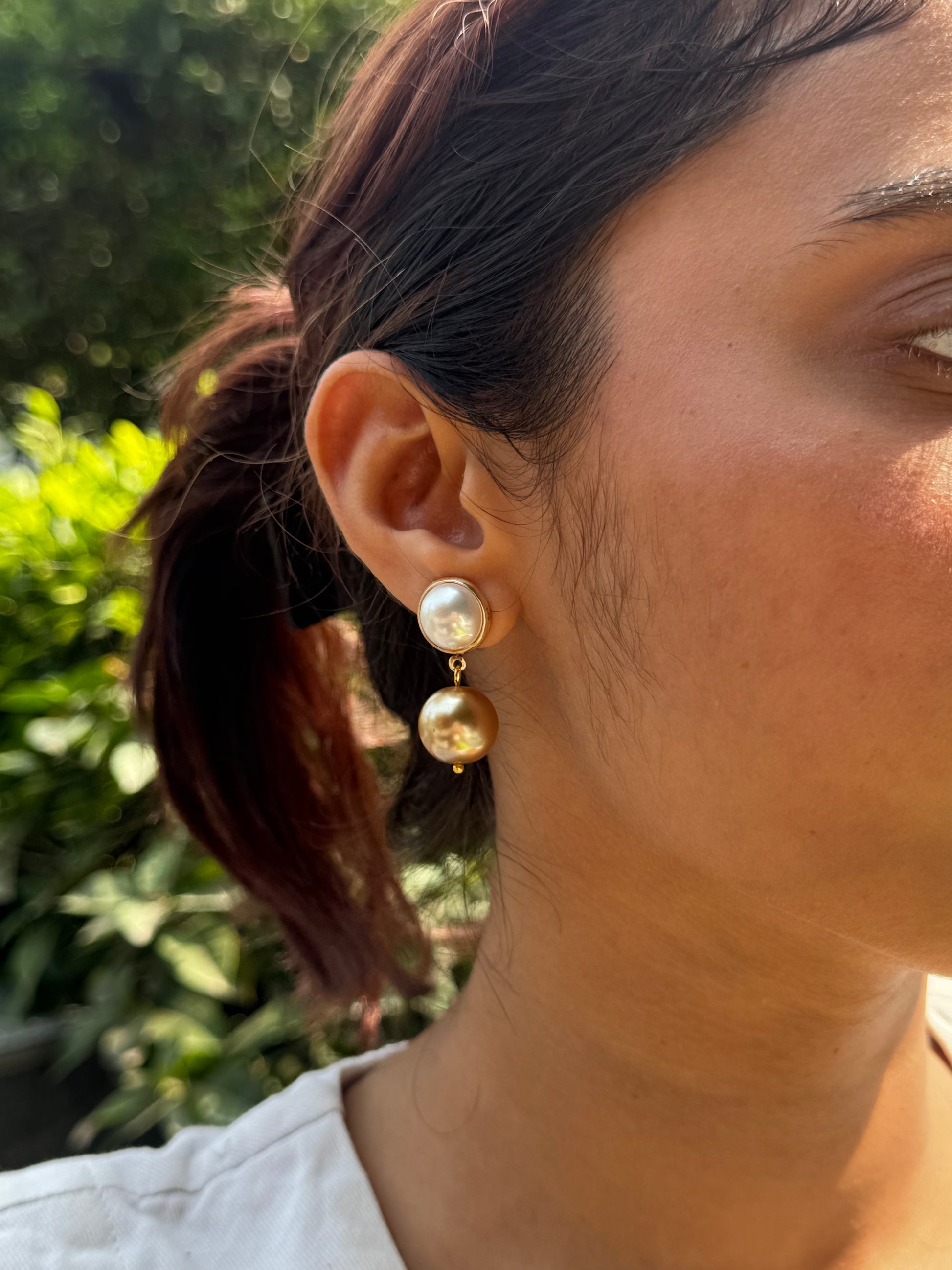 Sand Dune Pearls Drop Earrings