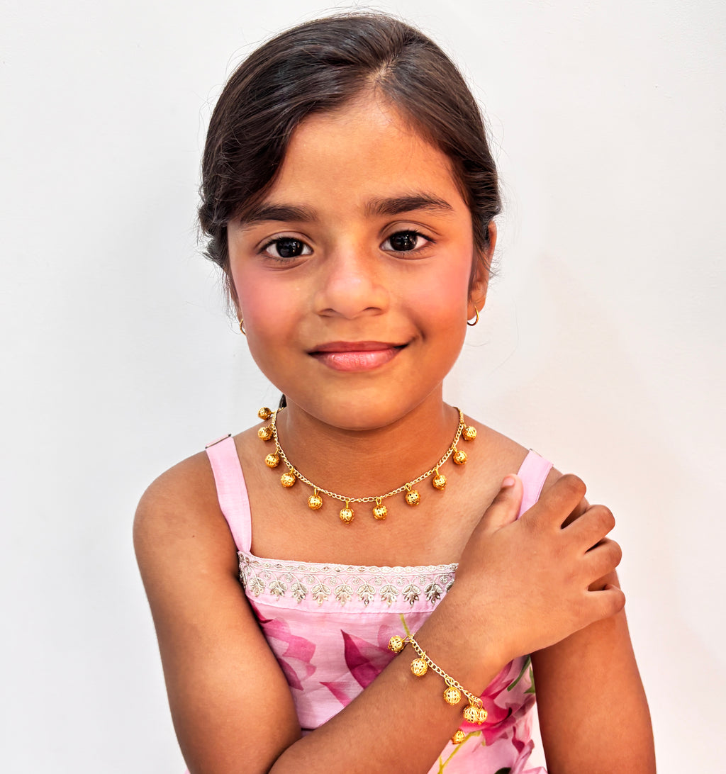 Kids Filigree Beaded Necklace & Bracelet Set