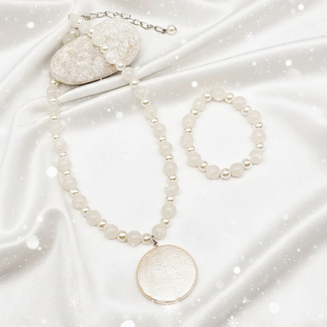 Kids Moon Beaded Necklace & Bracelet Set