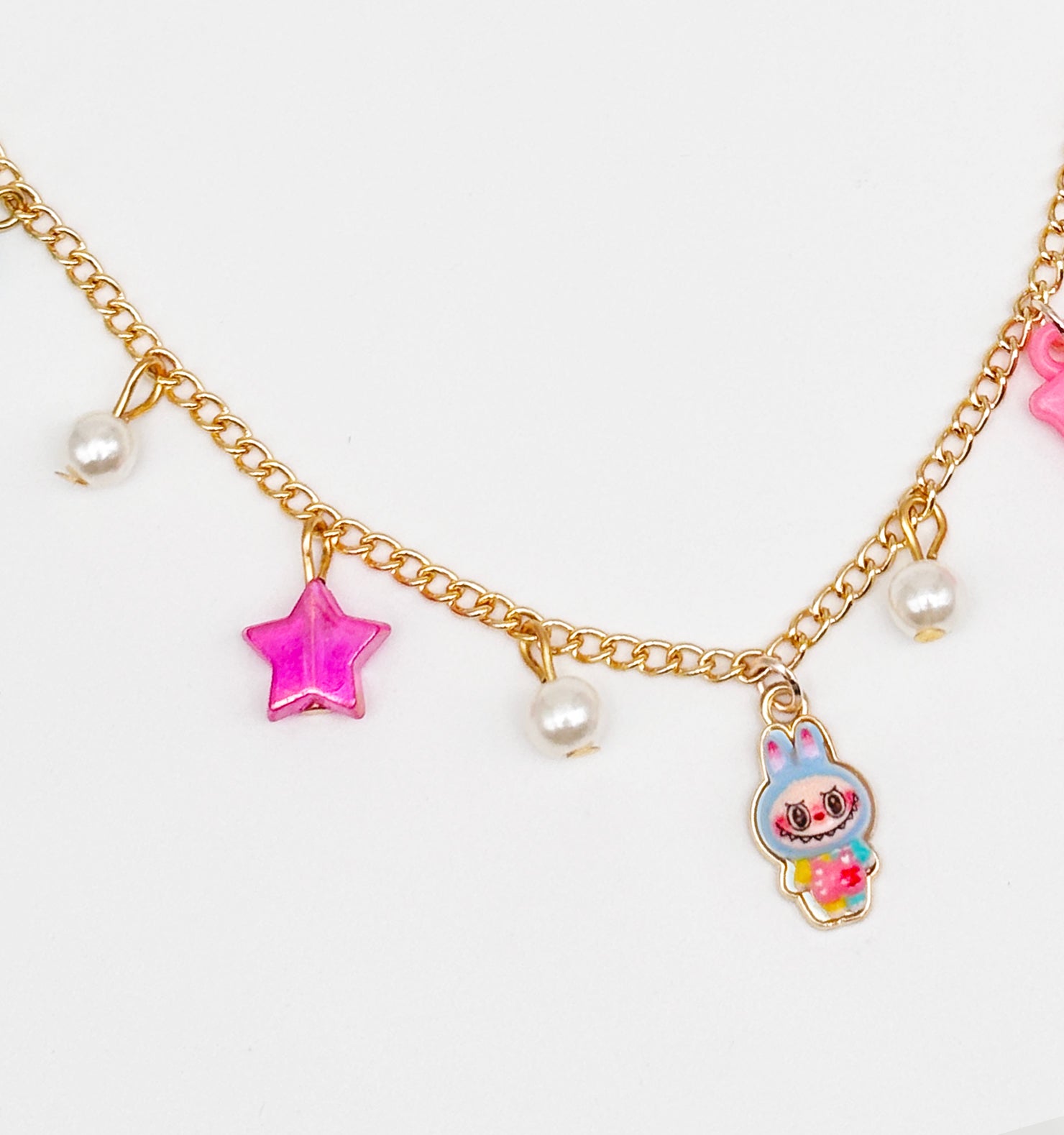 Labubu Personalised Charmed  Necklace- Multicoloured