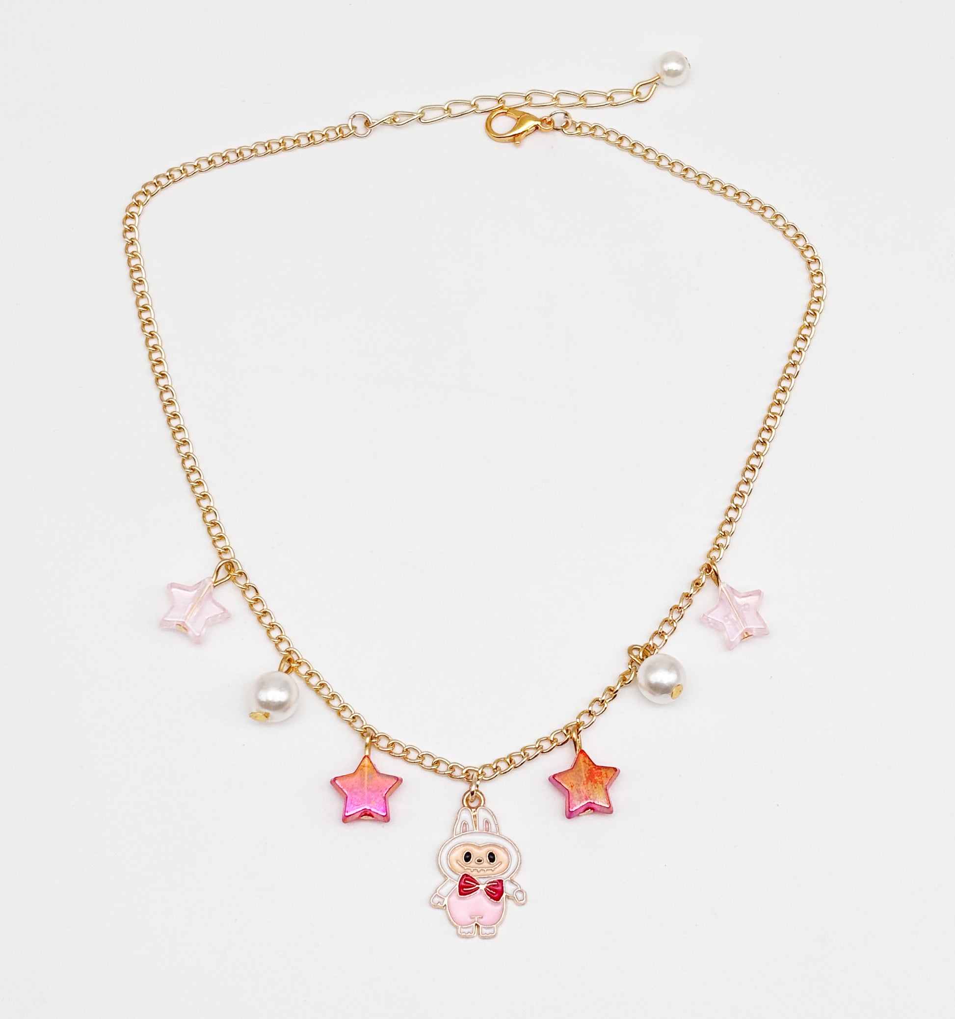 Labubu Charmed Star Necklace- Red
