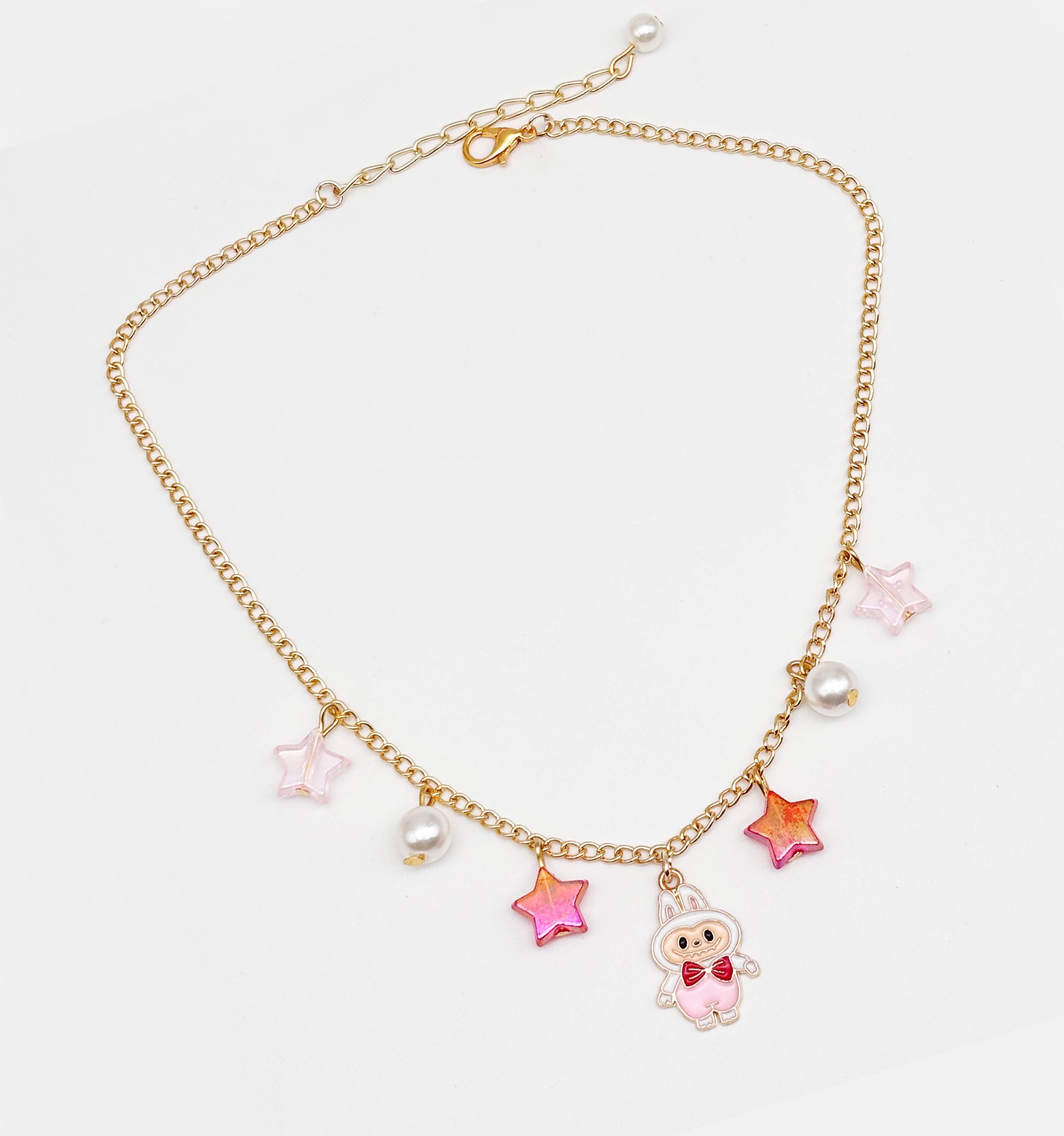 Labubu Charmed Star Necklace- Red