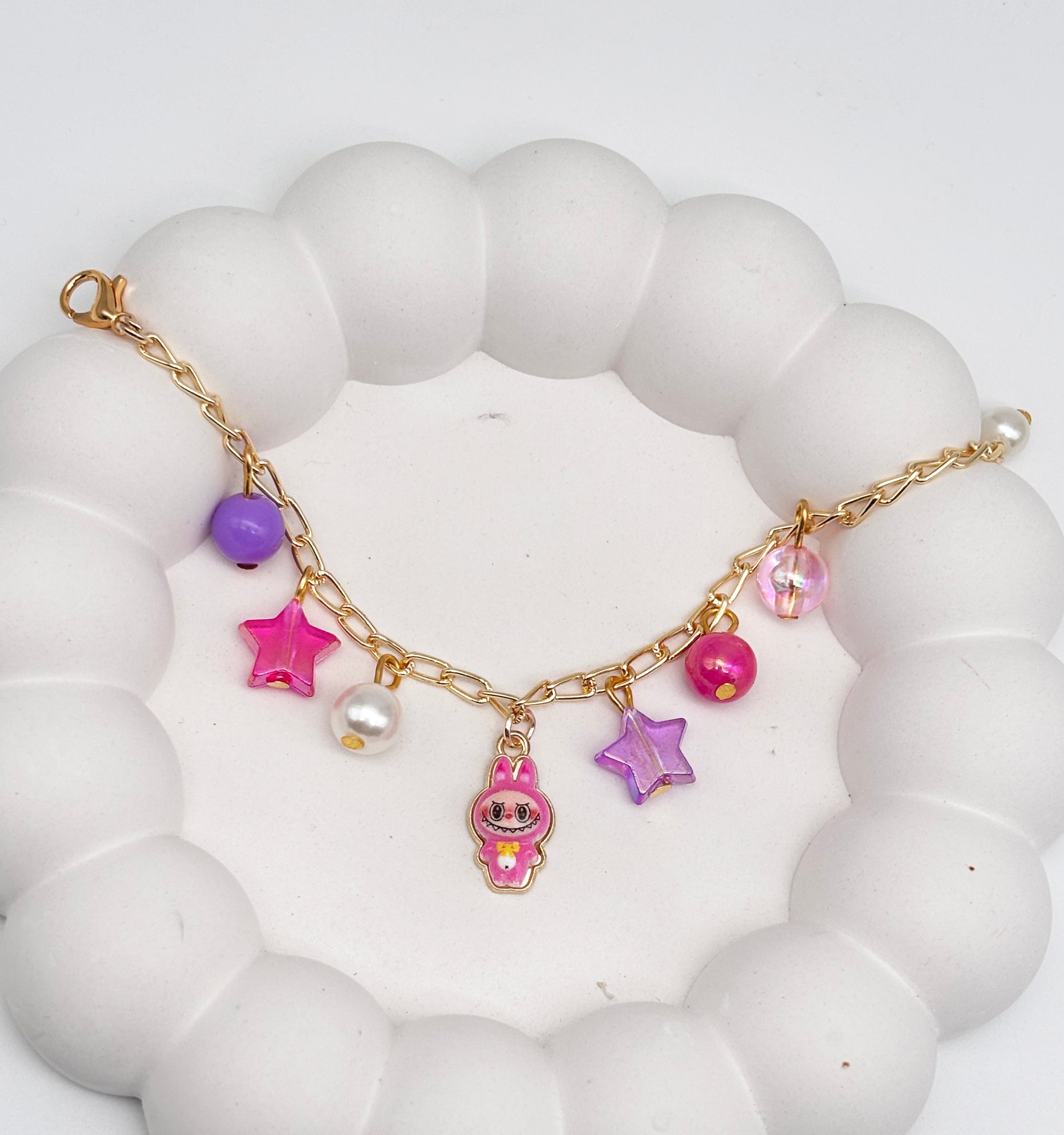 Labubu Charmes Bracelet- Pink, Purple