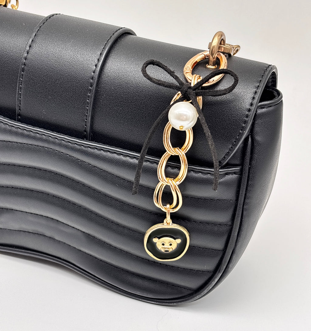Sable Teddy Charm & Bow Detailed Bag Charm