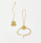 Kids Kundan & Meenakari Haath Phool & Maang Teeka Set