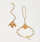 Kids Kundan & Pearls Haath Phool & Maang Teeka Set
