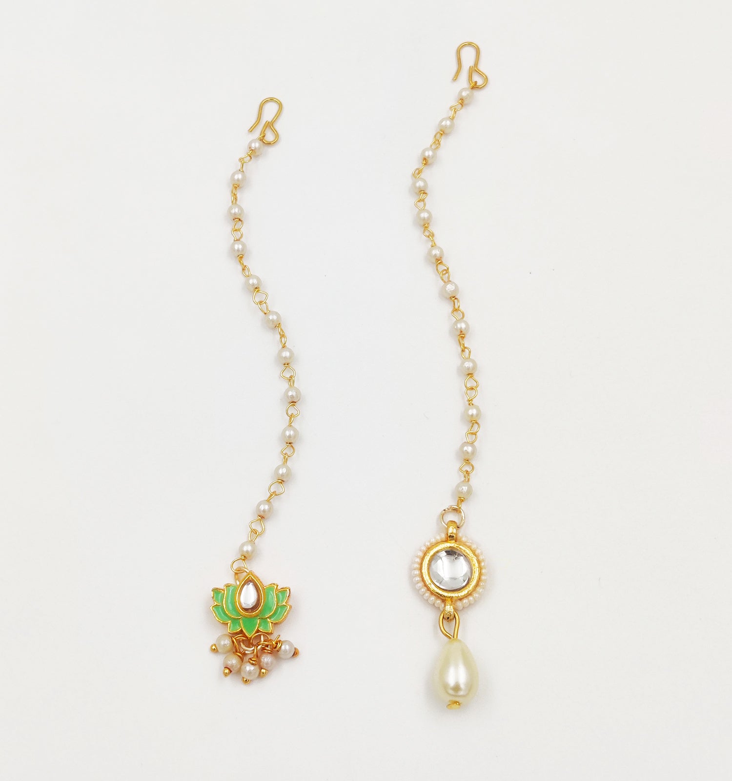 Lotus & Kundan Maang Teeka Set